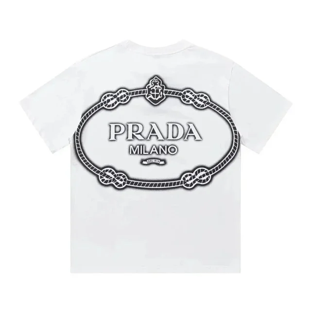 Prada T-Shirts Short-Sleeve Logo Print product detail image 22
