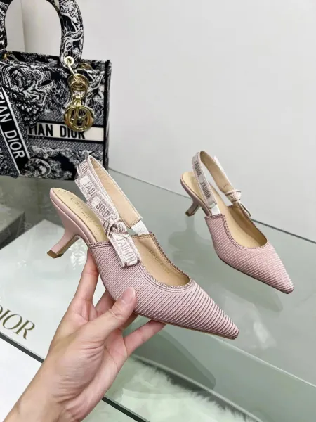 Dior J'Adior Slingback Heels Pink Corduroy - 38