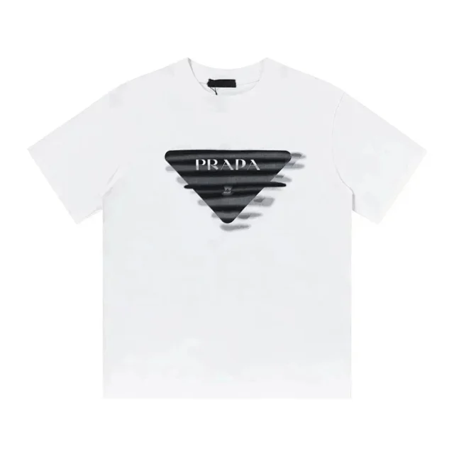 Prada T-Shirts Short-Sleeve Logo Print product detail image 13