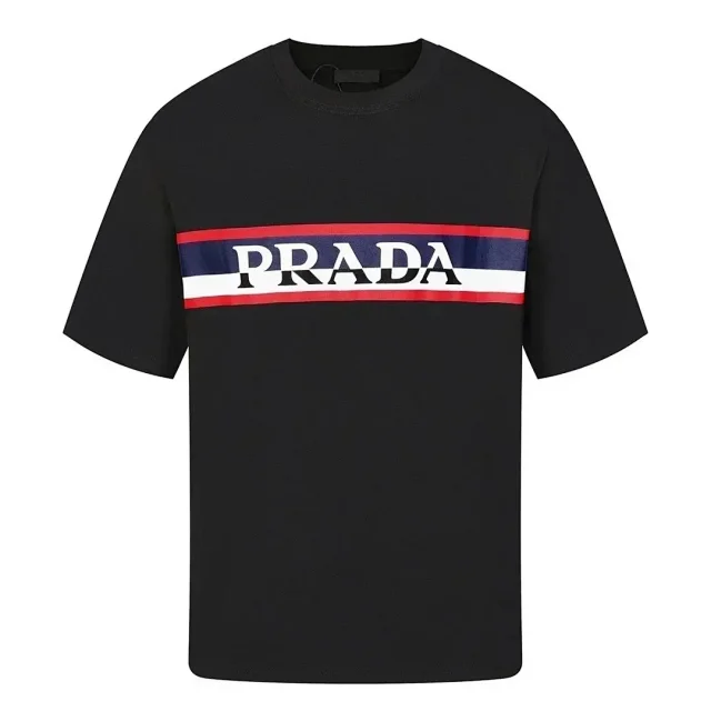 Prada T-Shirts Short-Sleeve Logo Print product detail image 28