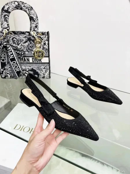 Dior J'Adior Slingback Heels Pink Corduroy - 35