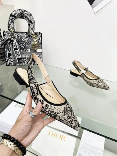 Dior J'Adior Slingback Heels Pink Corduroy - 41