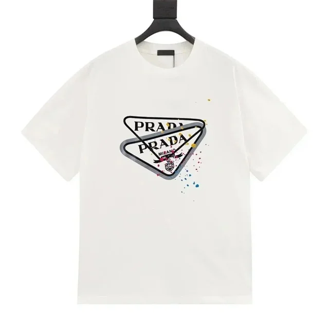 Prada T-Shirts Short-Sleeve Logo Print product detail image 16