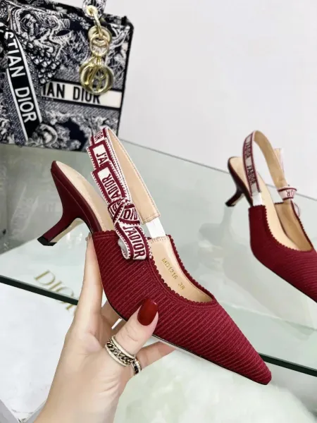 Dior J'Adior Slingback Heels Pink Corduroy - 27