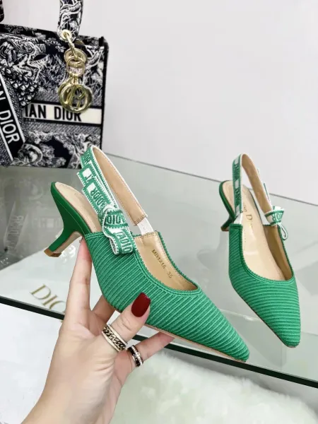 Dior J'Adior Slingback Heels Pink Corduroy - 19