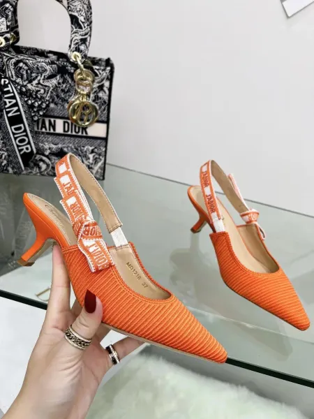 Dior J'Adior Slingback Heels Pink Corduroy - 34