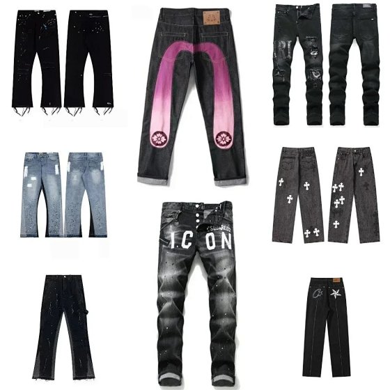 High quality version of washed and torn patchwork jeans YHH28-MBMS