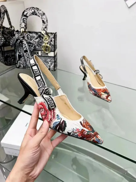 Dior J'Adior Slingback Heels Pink Corduroy - 37