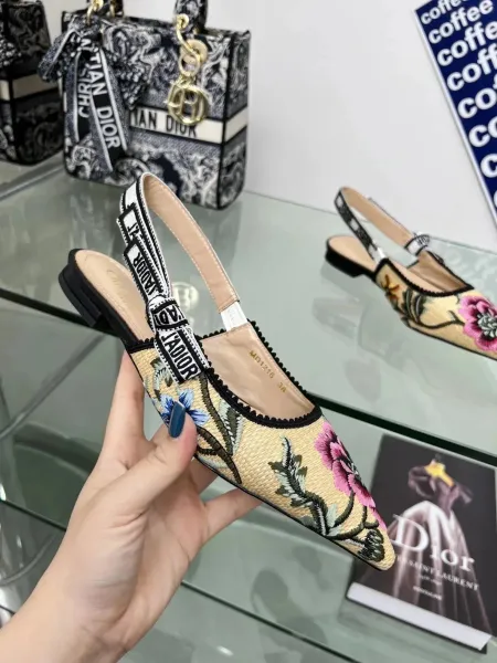Dior J'Adior Slingback Heels Pink Corduroy - 43