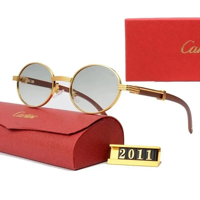 Cartier Eyewear 2011 Round Metal-Frame Sunglasses product detail image 5