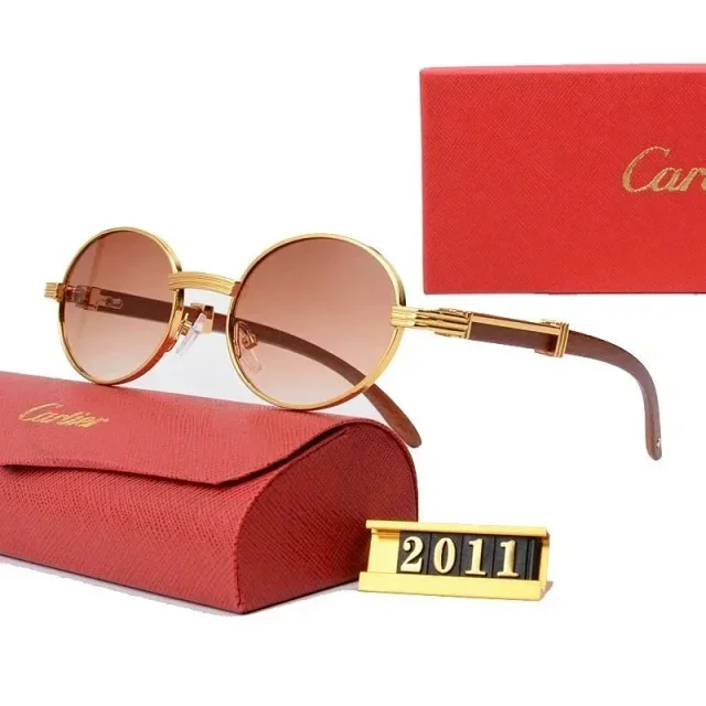 Cartier Eyewear 2011 Round Metal-Frame Sunglasses product detail image 6
