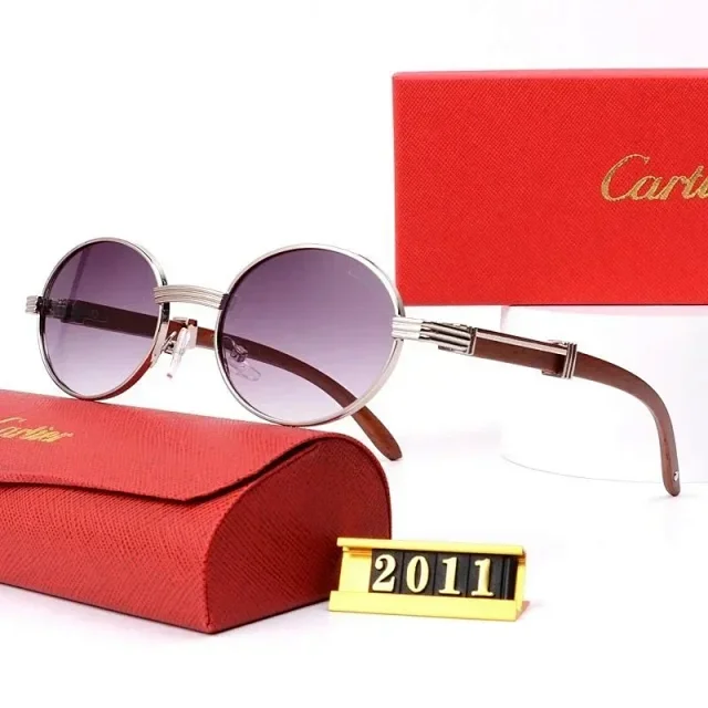 Cartier Eyewear 2011 Round Metal-Frame Sunglasses product detail image 7