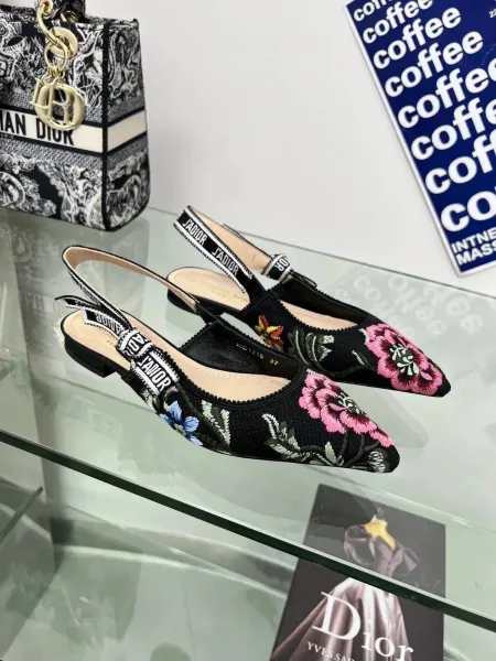 Dior J'Adior Slingback Heels Pink Corduroy - 44