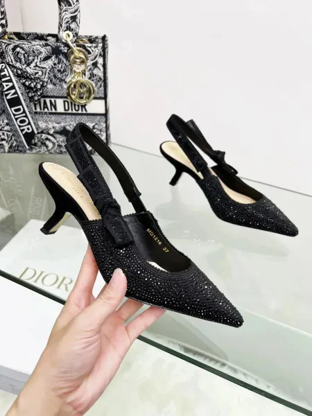 Dior J'Adior Slingback Heels Pink Corduroy - 13