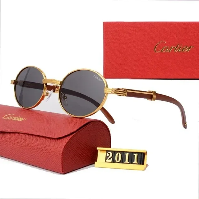 Cartier Eyewear 2011 Round Metal-Frame Sunglasses product detail image 8