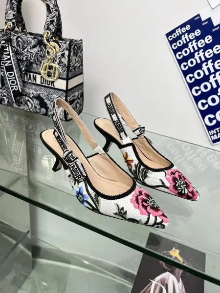 Dior J'Adior Slingback Heels Pink Corduroy - 32