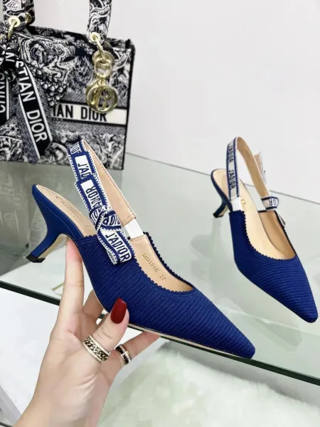 Dior J'Adior Slingback Heels Pink Corduroy - 18