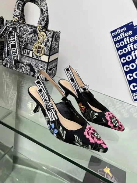 Dior J'Adior Slingback Heels Pink Corduroy - 22
