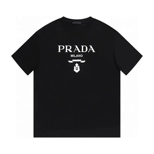 Prada T-Shirts Short-Sleeve Logo Print product detail image 11
