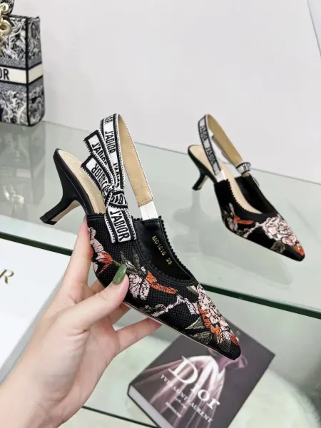Dior J'Adior Slingback Heels Pink Corduroy - 39