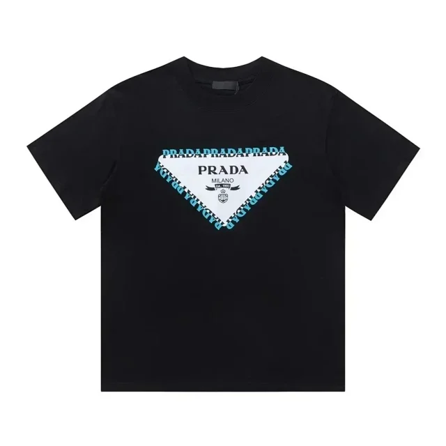 Prada T-Shirts Short-Sleeve Logo Print product detail image 14