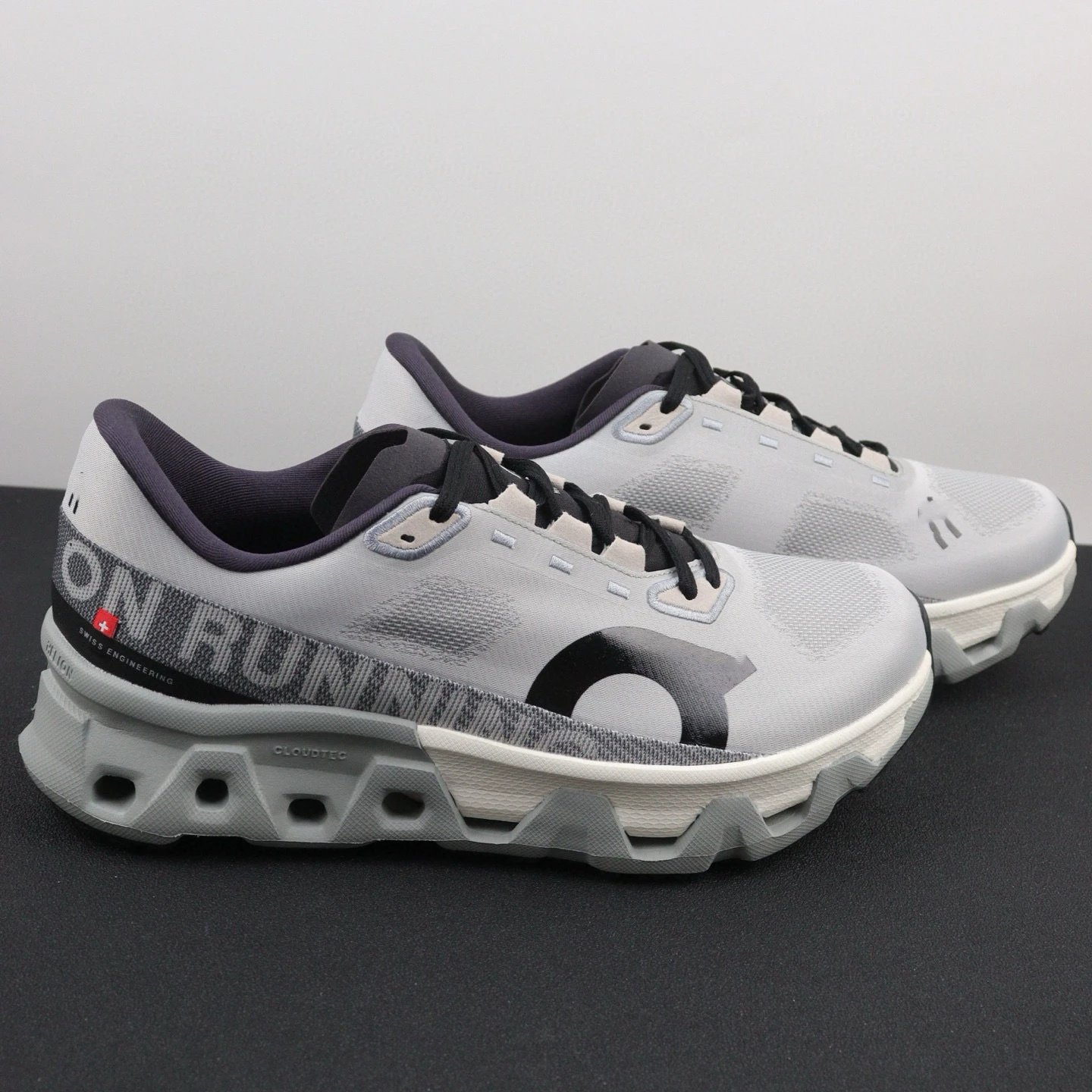 On Cloudmonster Gray Purple Running Shoes - 1