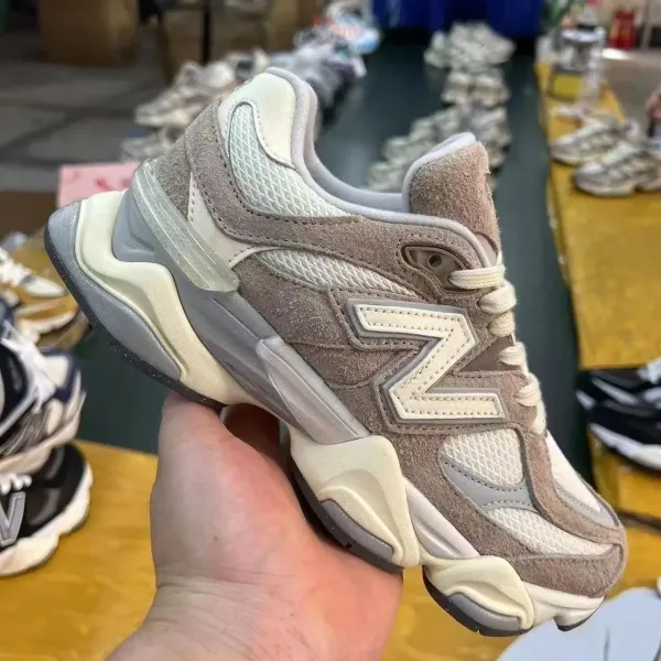 New Balance 9060 Beige Green Chunky Sneakers - 6