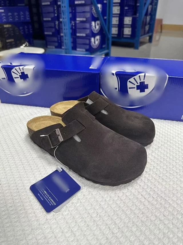 Birkenstock Sandals Boston suede buckle clogs product detail image 5
