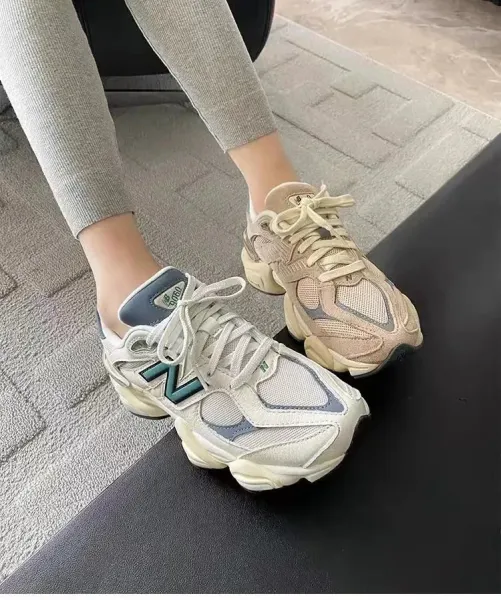New Balance 9060 Beige Green Chunky Sneakers - 12