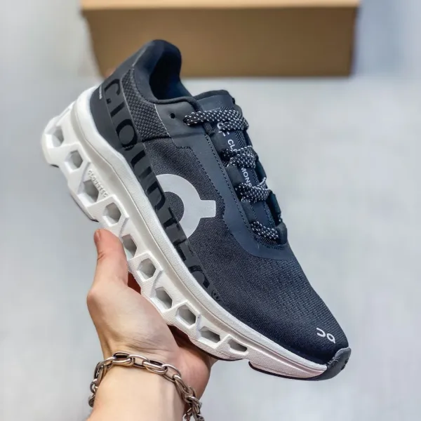 On Cloudmonster Black/White Running Shoes - 1