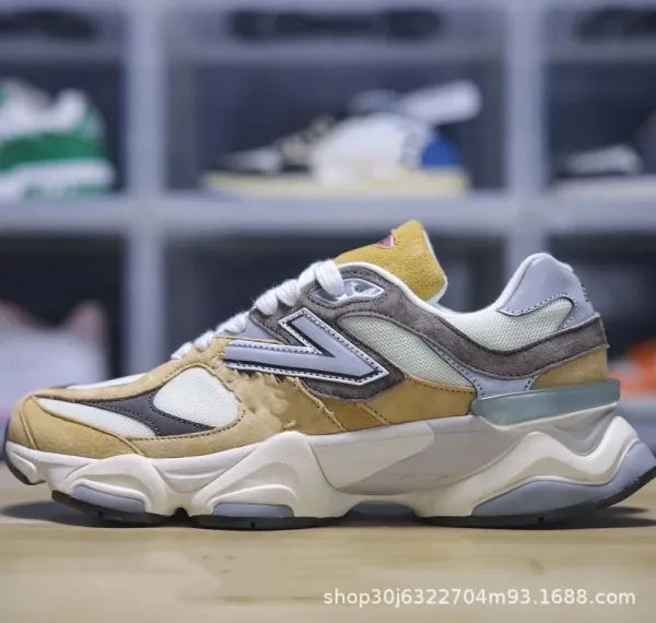 New Balance 9060 Beige Gray Chunky Sneakers - 1