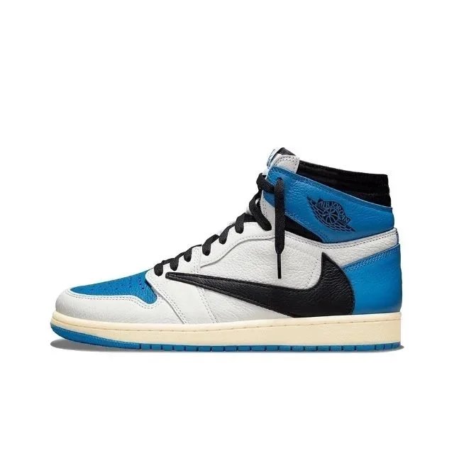 A1 Inverted J Blue and White High Top