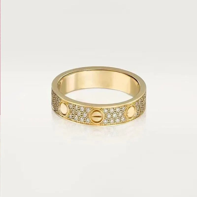 Cartier Love Ring 4mm Narrow Yellow Gold Ring Jewelry - 23