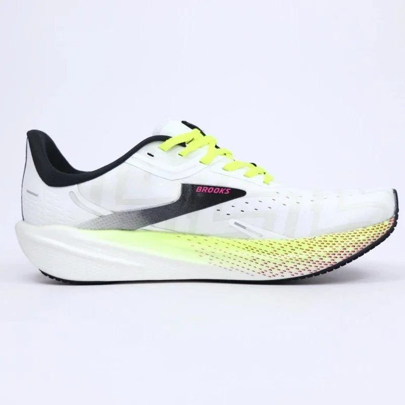 Design Brooks Hyperion Max White Lime Green Running Shoes - 5