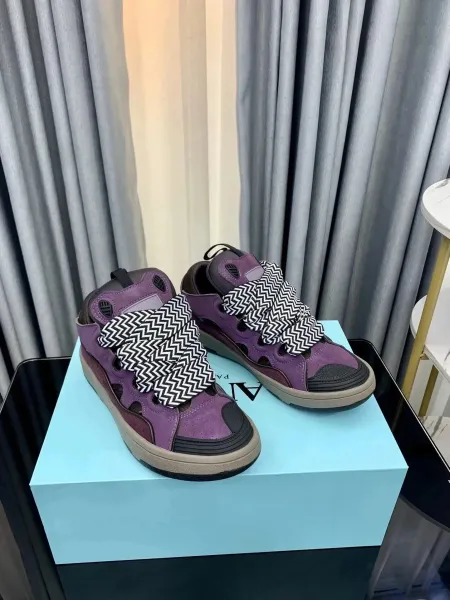 Prada Achat Purple Chevron-Strap Sneakers - 1