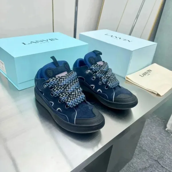 Lanvin Sandal Sneaker Navy Blue with Zigzag Laces Sneakers - 1