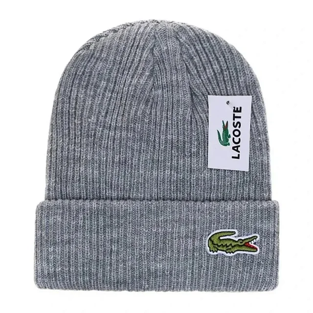 Lacoste Hats Ribbed knit cuff beanie with crocodile patch product detail image 15