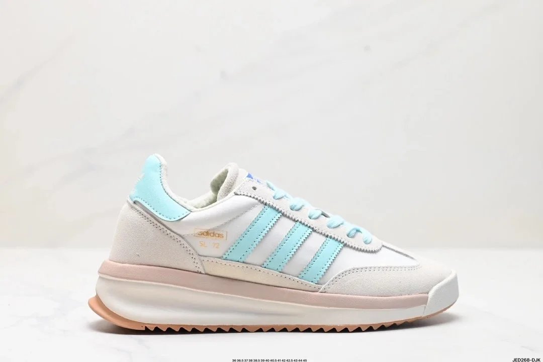 Adidas Originals SL 72 Aqua and Beige Sneakers - 1