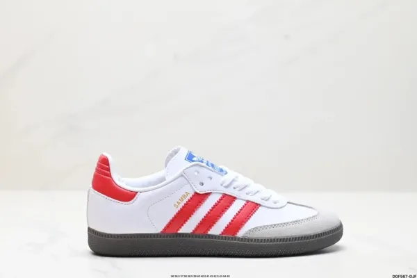 Adidas Originals Samba White Red Gray Sneakers - 1