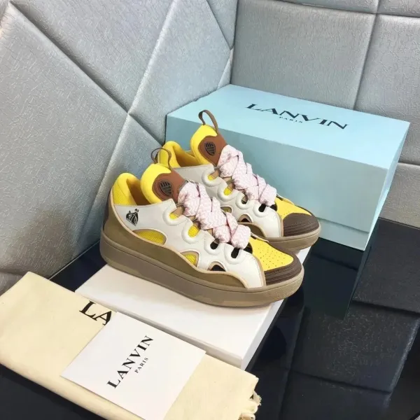 Lanvin Run-Through Yellow White Pink Sneakers - 1