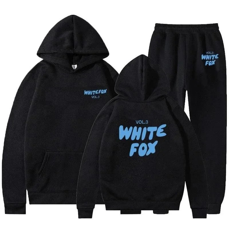 Design White Fox Vol.3 Pink Hoodie and Sweatpants Set Sets - 6