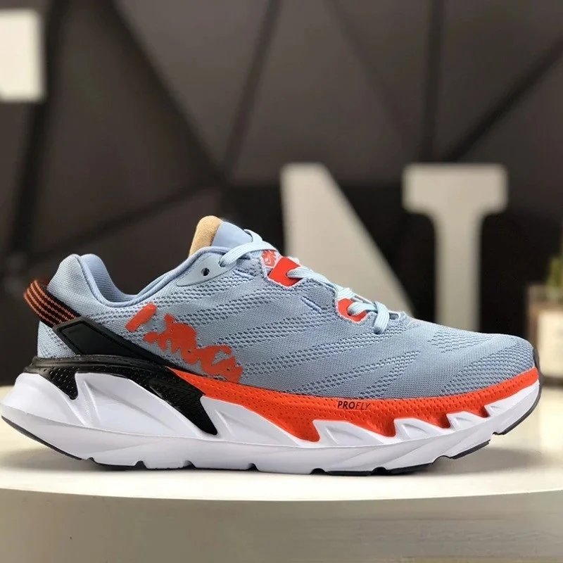 Hoka One One Clifton 9 White Orange Running Shoes - 8