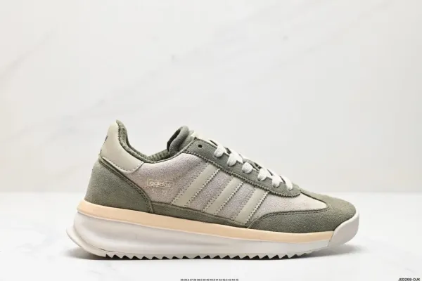 Adidas Originals SL 72 Olive Green Suede Sneakers - 1