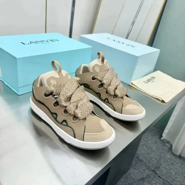 Lanvin Chain Link Sneakers Beige Green Sneakers - 1