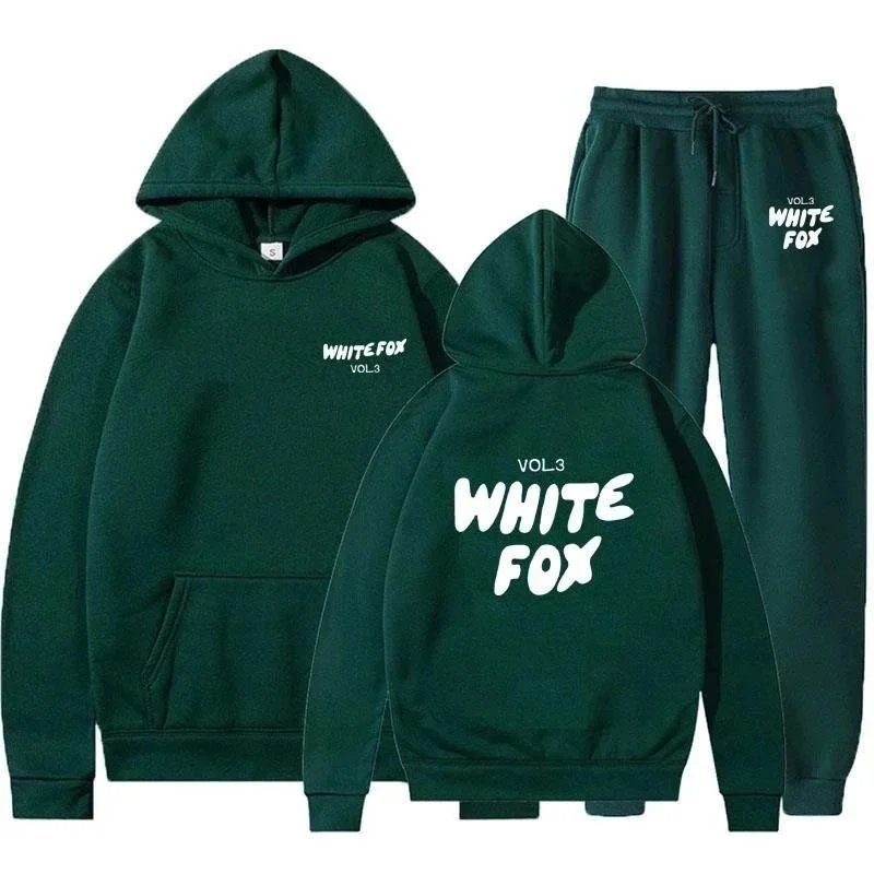 Design White Fox Vol.3 Pink Hoodie and Sweatpants Set Sets - 21