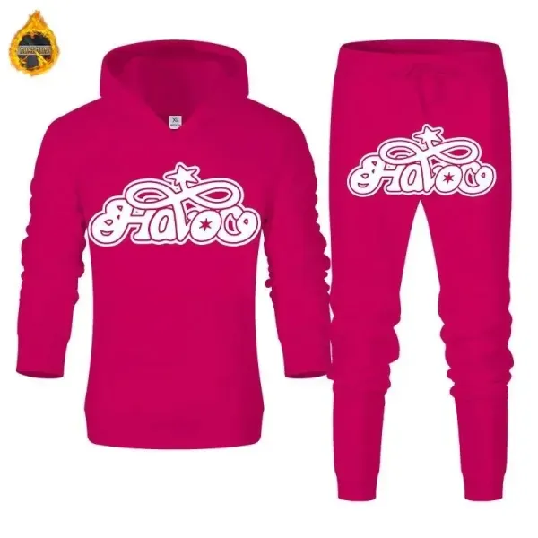 Design Hatooc Pink Hoodie and Sweatpants Set - 8