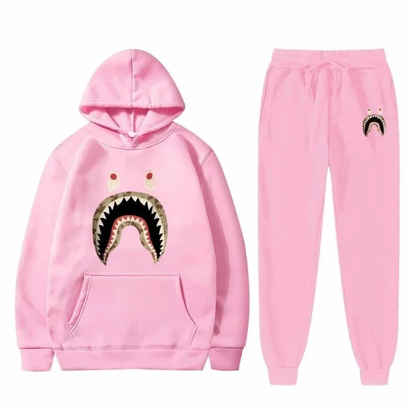 Design White Fox Vol.3 Pink Hoodie and Sweatpants Set Sets - 37