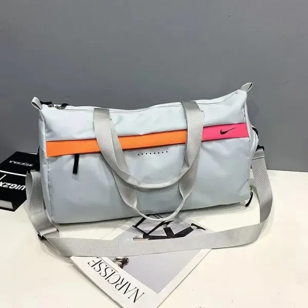 Nike Duffel Bag Gray Sporty Travel Bag - 14
