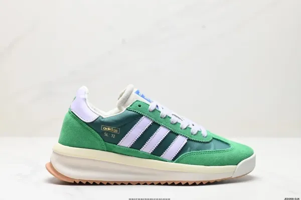 Adidas Originals SL 72 Green and White Sneakers - 1