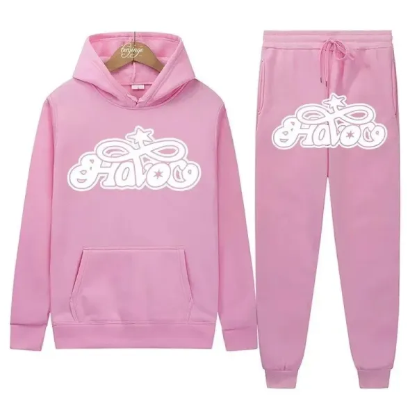 Design Hatooc Pink Hoodie and Sweatpants Set - 12